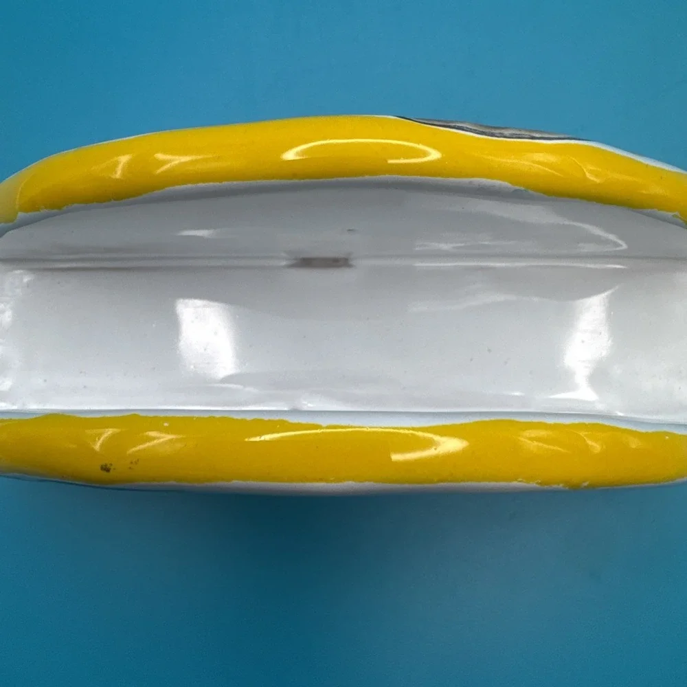 Nino Parrucca Napkin Holder or Letter Holder w Fish Art Pottery Made In Italy‎